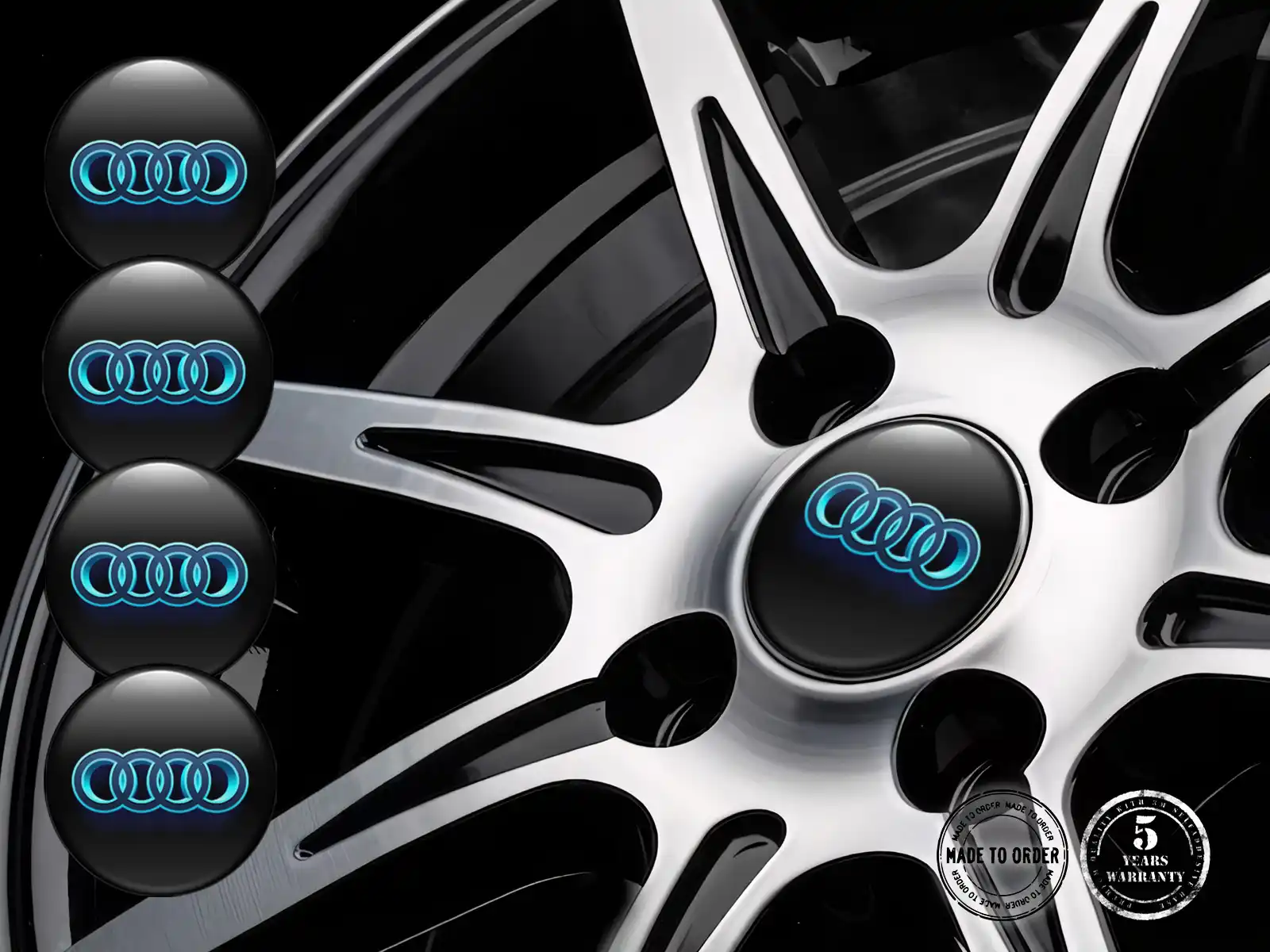 Audi Version Décalques Roues Amélioration Étiquette Bombée